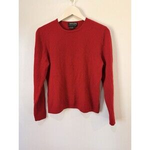 COUNTRY SHOP Red Cashmere Round Neck Sweater Womens Sz Large.